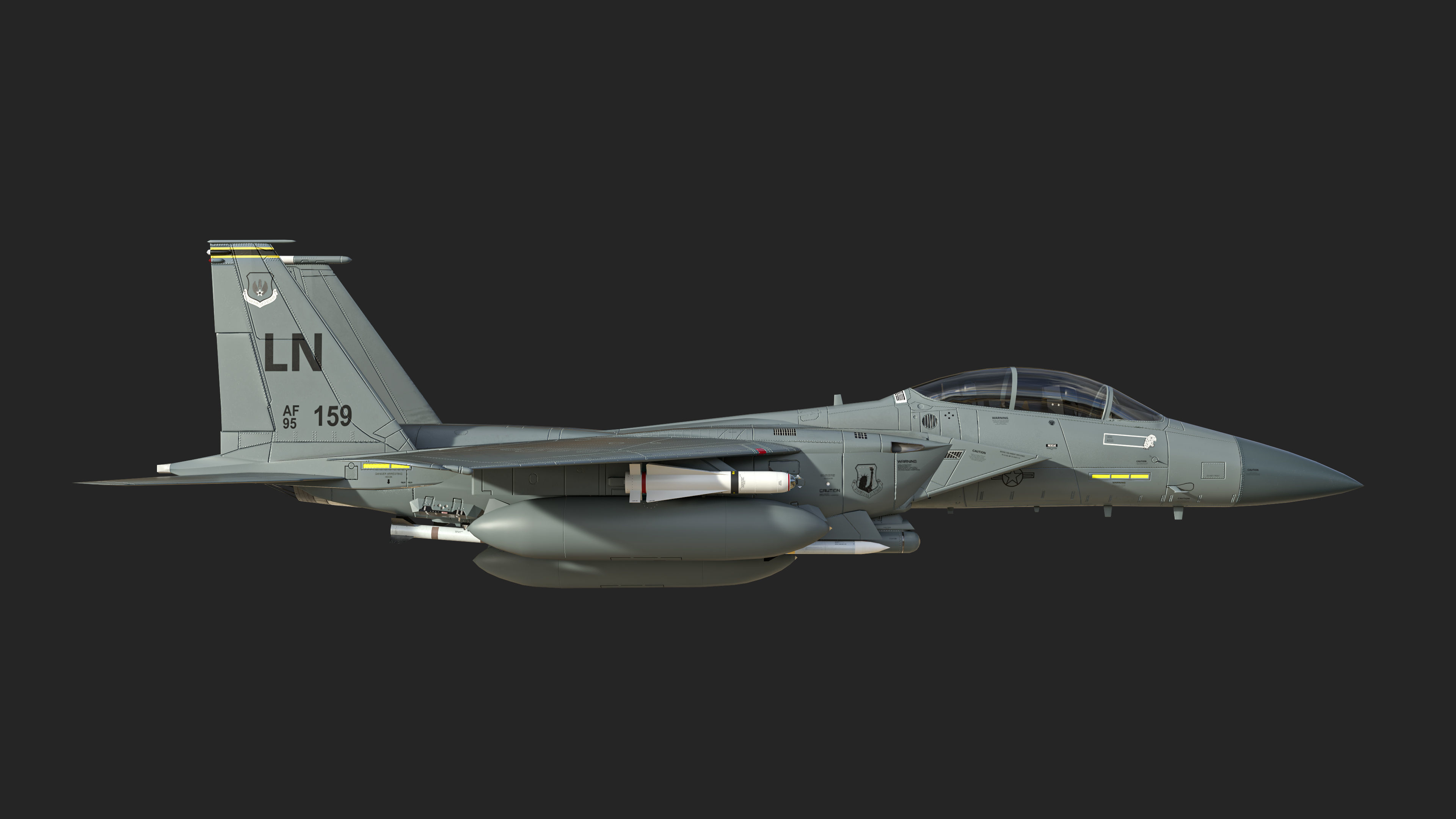 F-15E Strike Eagle Low-poly 3D model_14