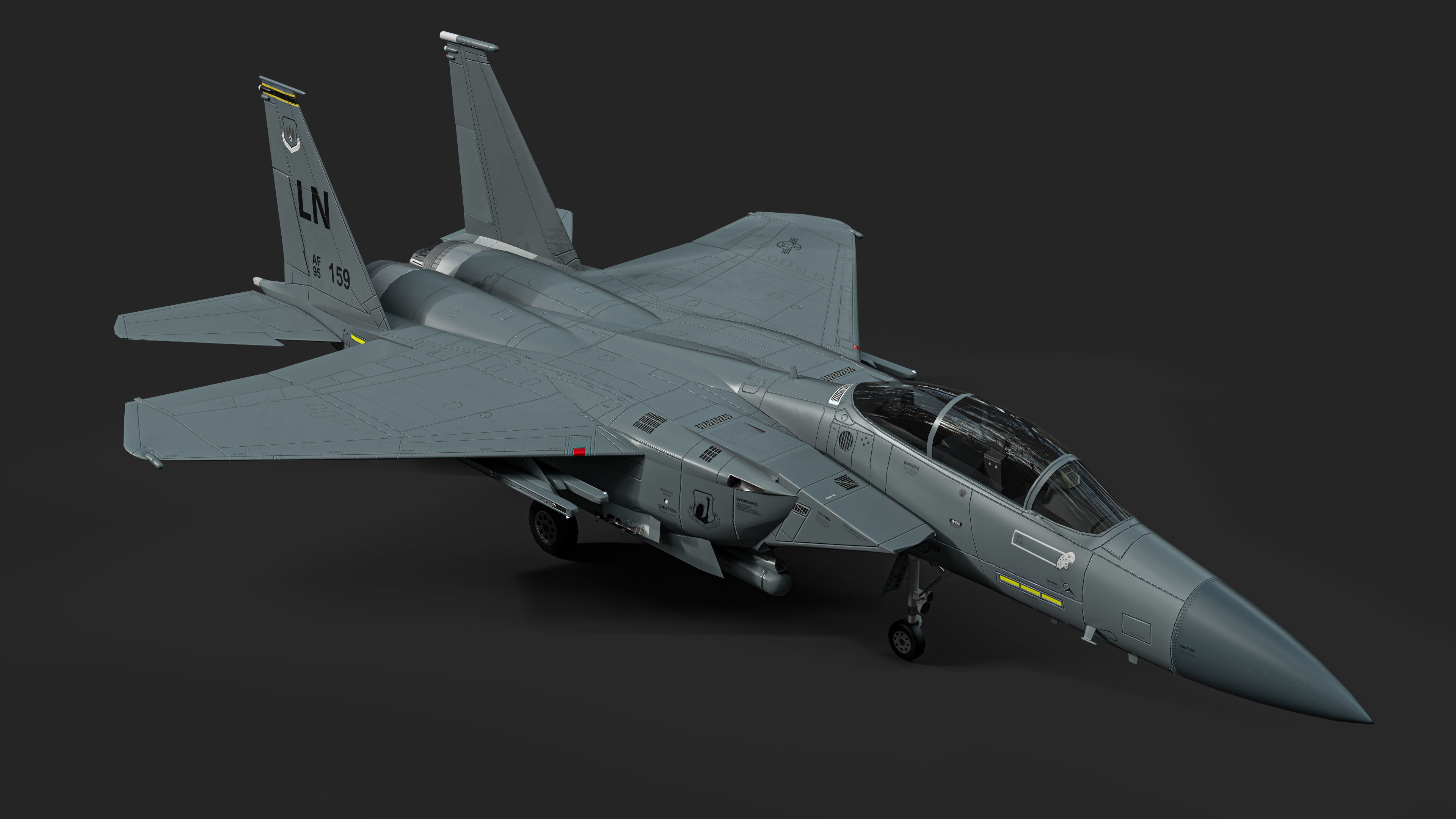 F-15E Strike Eagle Low-poly 3D model_4