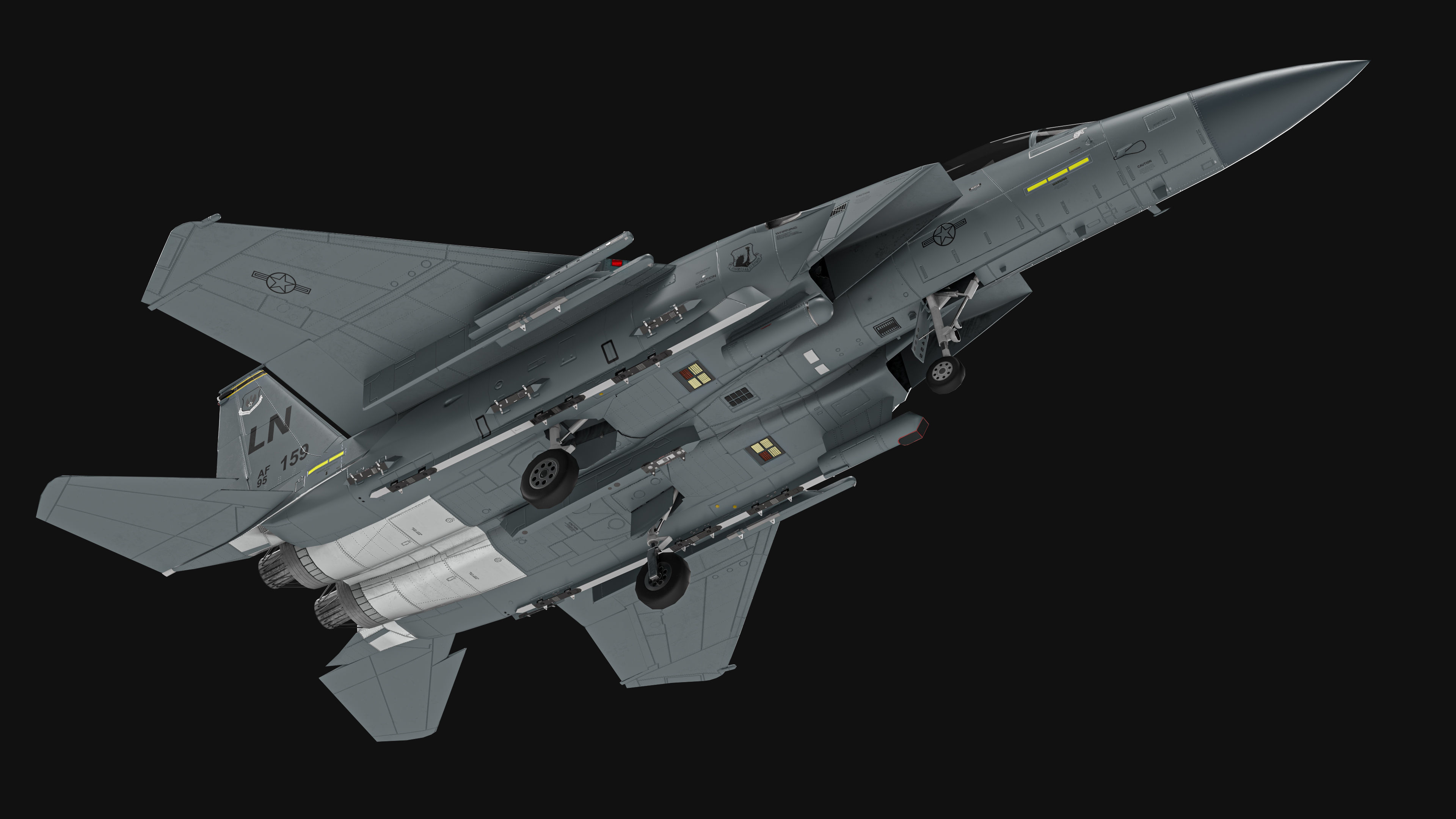 F-15E Strike Eagle Low-poly 3D model_8