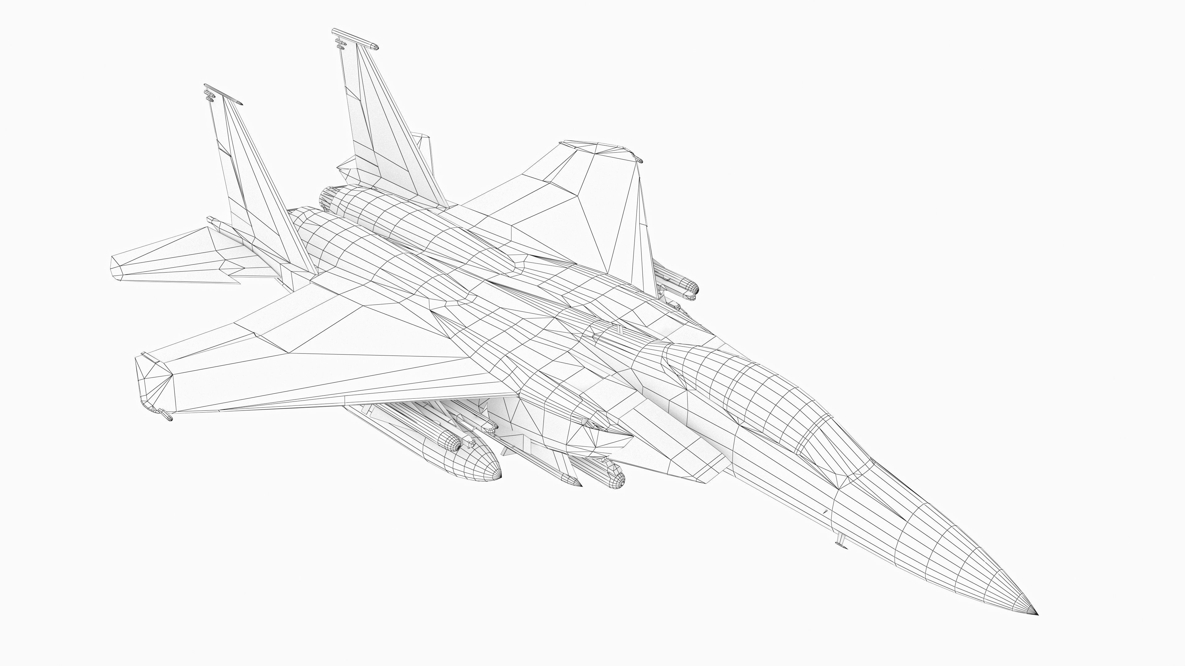 F-15E Strike Eagle Low-poly 3D model_22