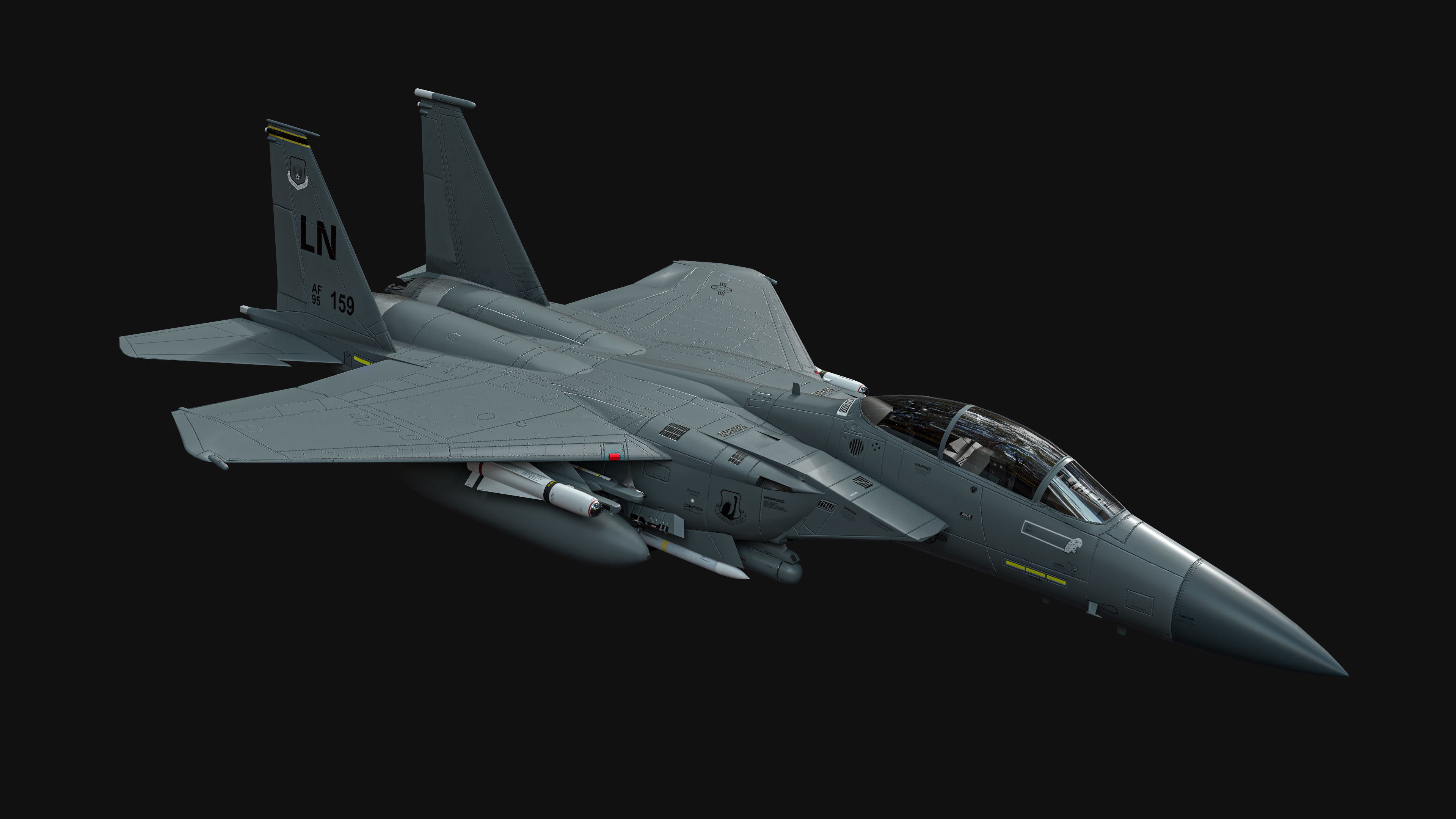 F-15E Strike Eagle Low-poly 3D model_11