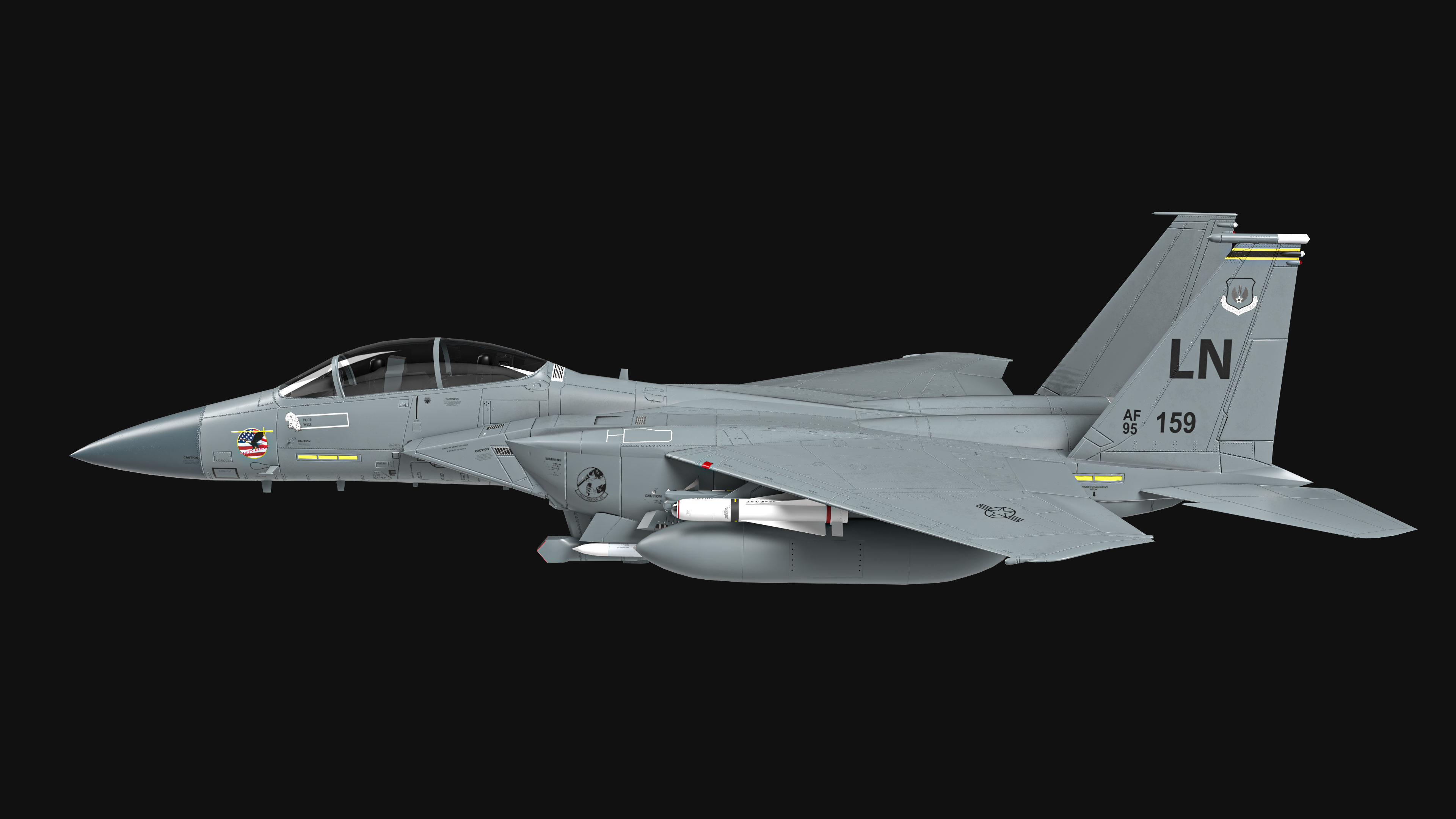 F-15E Strike Eagle Low-poly 3D model_13