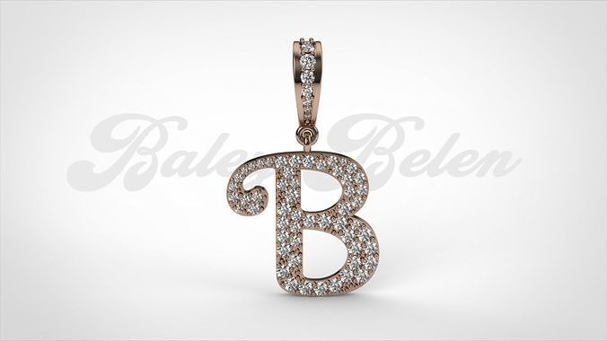 Pendant alphabet berkshire B medium  3D print model