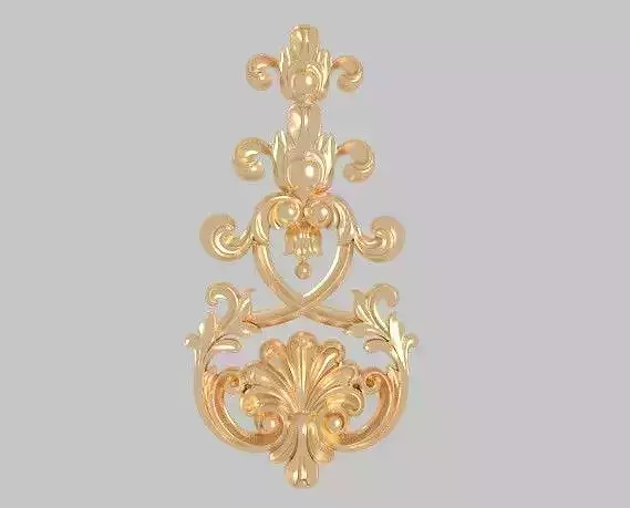 pattern wood cnc  flowers 3d model  classical gold frame 