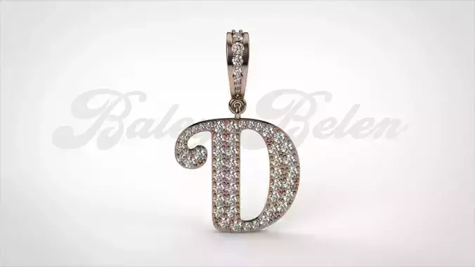 Pendant alphabet berkshire D medium