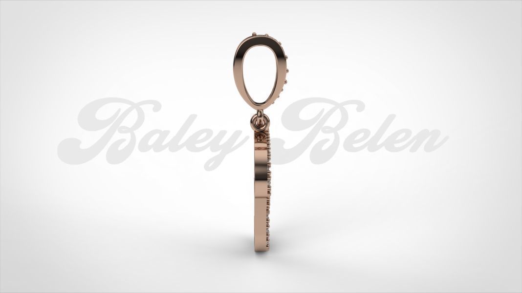 Pendant alphabet berkshire E medium  3D print model_4