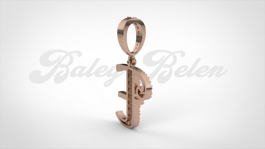 Pendant alphabet berkshire E medium  3D print model_3