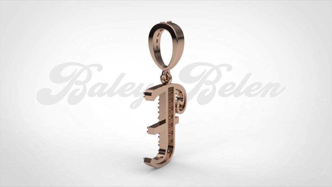 Pendant alphabet berkshire E medium  3D print model_8