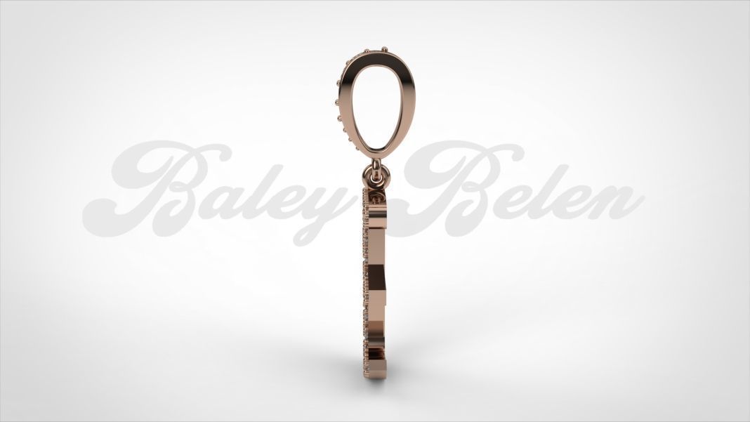 Pendant alphabet berkshire E medium  3D print model_7