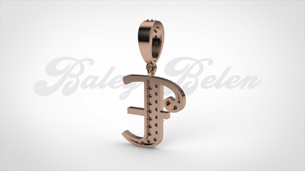 Pendant alphabet berkshire E medium  3D print model_11