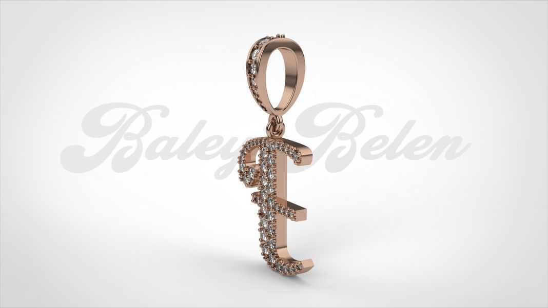 Pendant alphabet berkshire E medium  3D print model_6