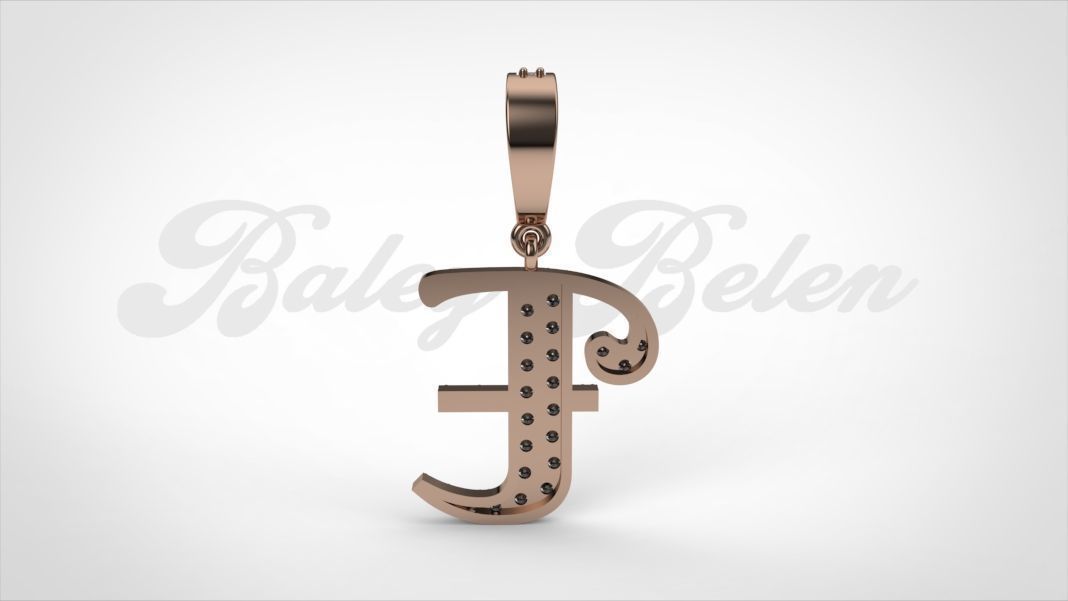 Pendant alphabet berkshire E medium  3D print model_10