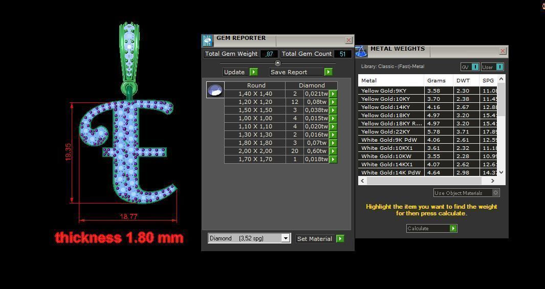 Pendant alphabet berkshire E medium  3D print model_12