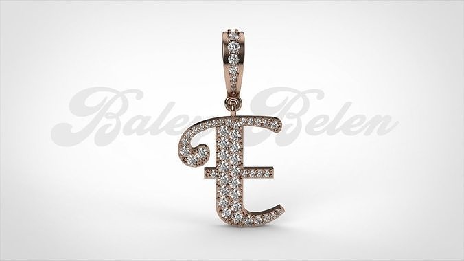 Pendant alphabet berkshire E medium  3D print model