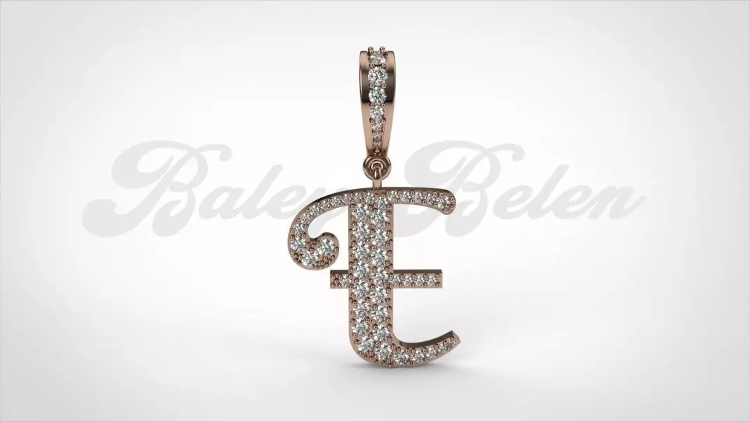 Pendant alphabet berkshire E medium  3D print model_0