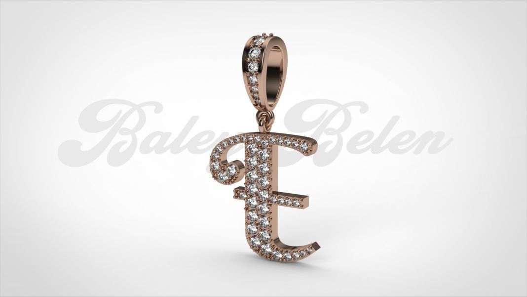 Pendant alphabet berkshire E medium  3D print model_5