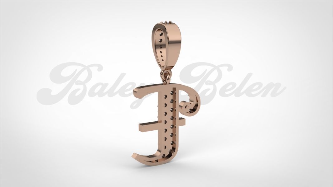 Pendant alphabet berkshire E medium  3D print model_9