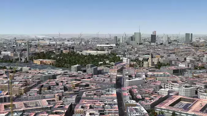 Milan City Italy Low-poly 3D model