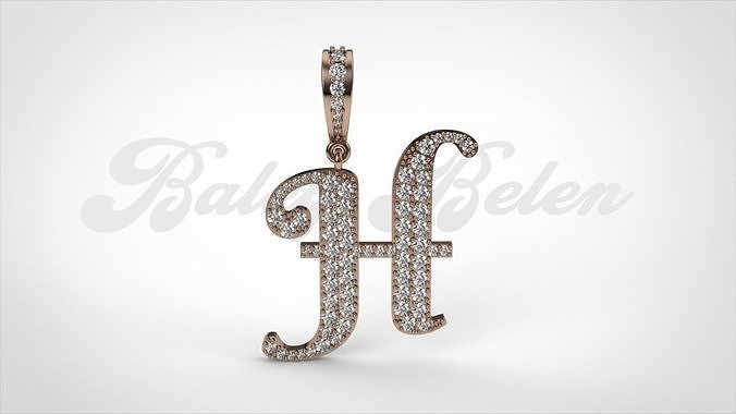 Pendant alphabet berkshire H medium  3D print model