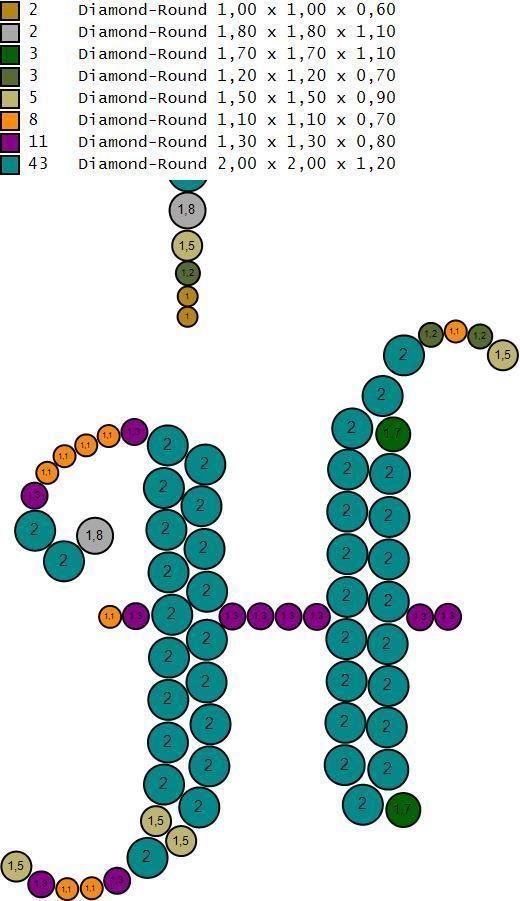 Pendant alphabet berkshire H medium  3D print model_13