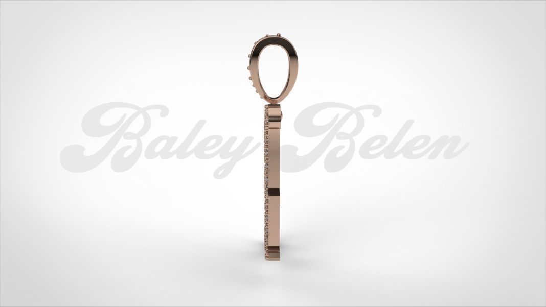 Pendant alphabet berkshire H medium  3D print model_7