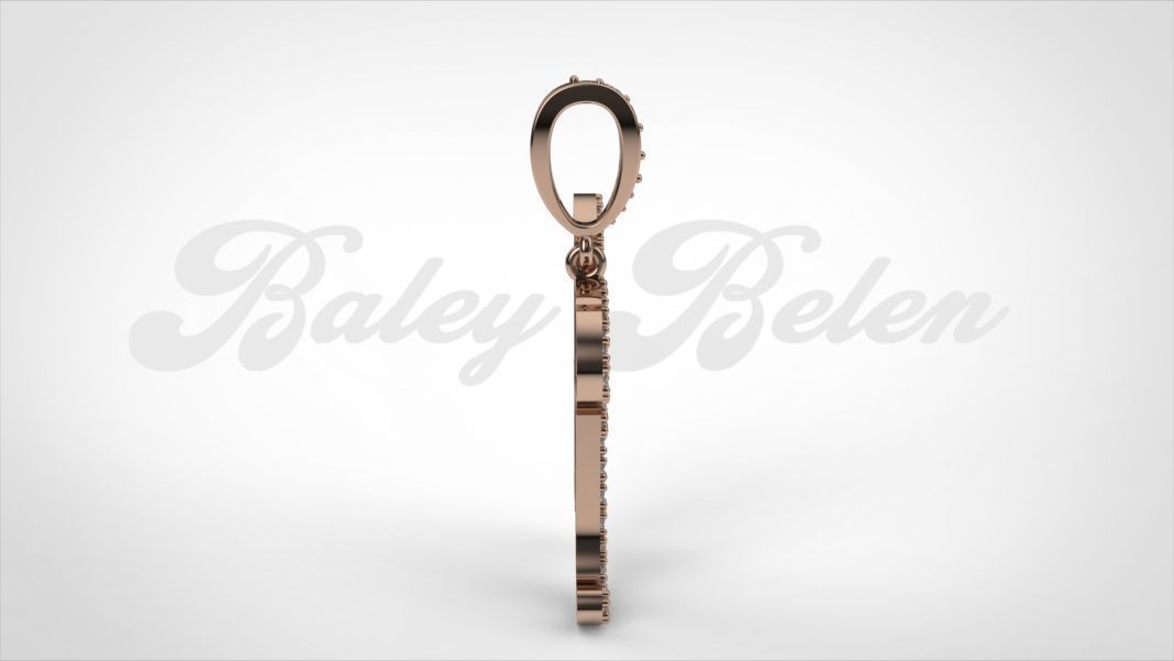 Pendant alphabet berkshire H medium  3D print model_4