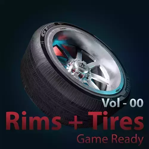 25 Rims And Tires  Vol-00 Game Ready Low-poly 3D model