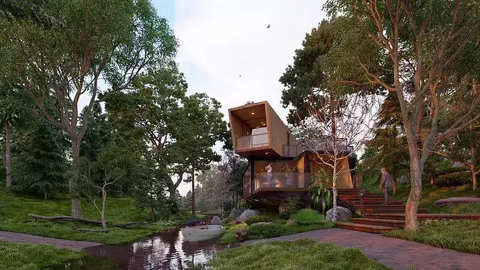 SCENE LUMION 11 5 AND ABOVE box house BY YOGA4ARCH 3D model 2