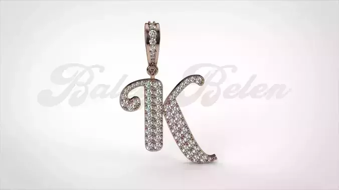 Pendant alphabet berkshire K  medium