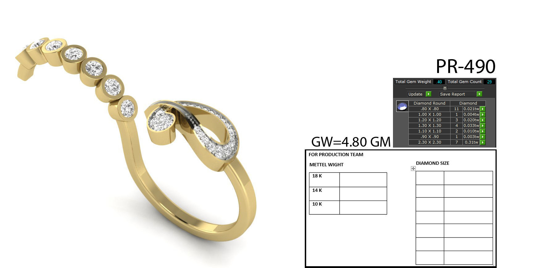 Solitaire Wedding Engagement Ring with 360 View 3D print model_5