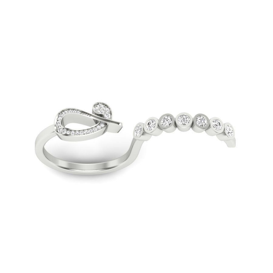 Solitaire Wedding Engagement Ring with 360 View 3D print model_7