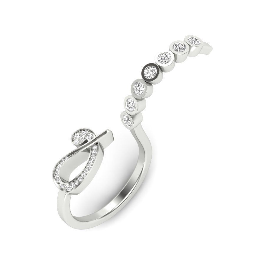 Solitaire Wedding Engagement Ring with 360 View 3D print model_6