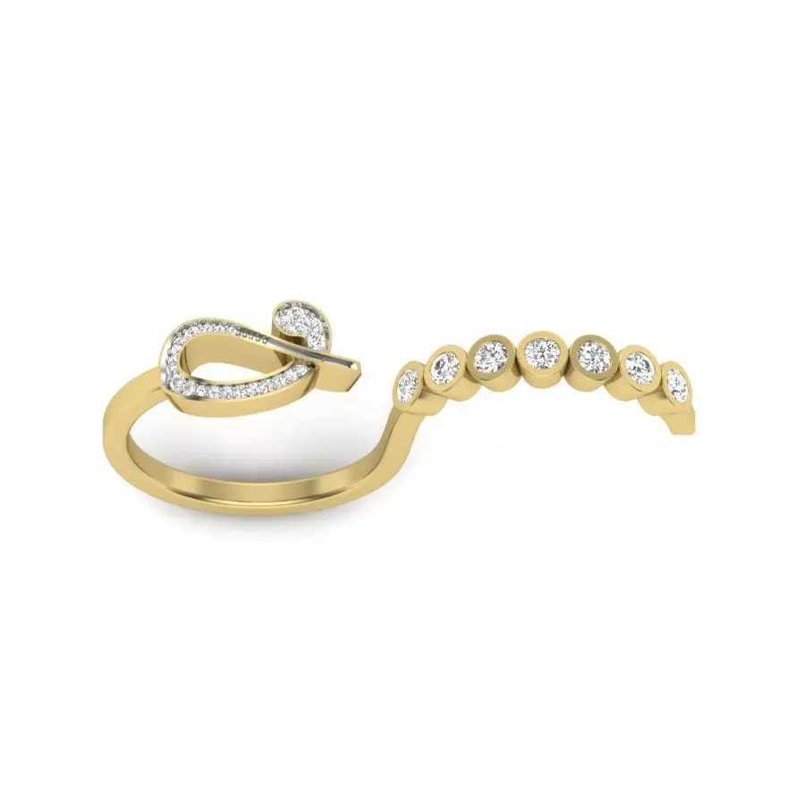 Solitaire Wedding Engagement Ring with 360 View 3D print model_0