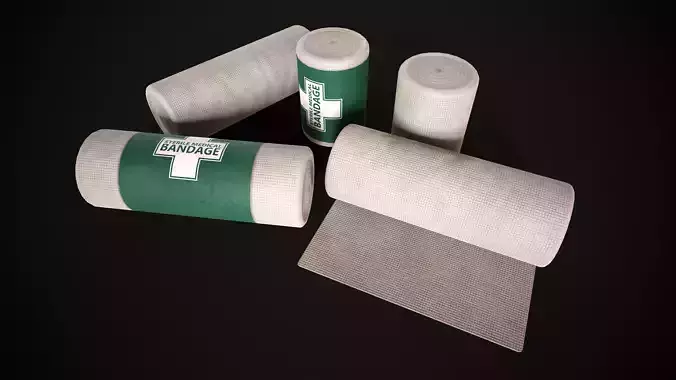  Sterile medical bandages Low-poly 3D model