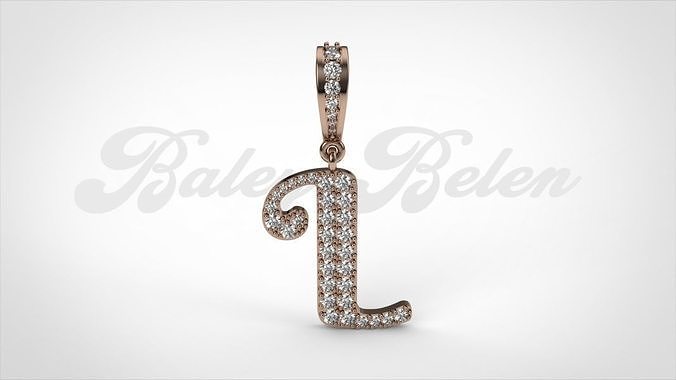 Pendant alphabet berkshire L  medium  3D print model