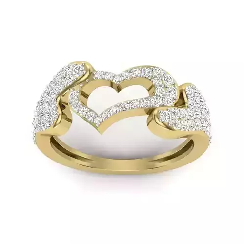 Solitaire Wedding Engagement Heart Ring with 360 View 3D print model