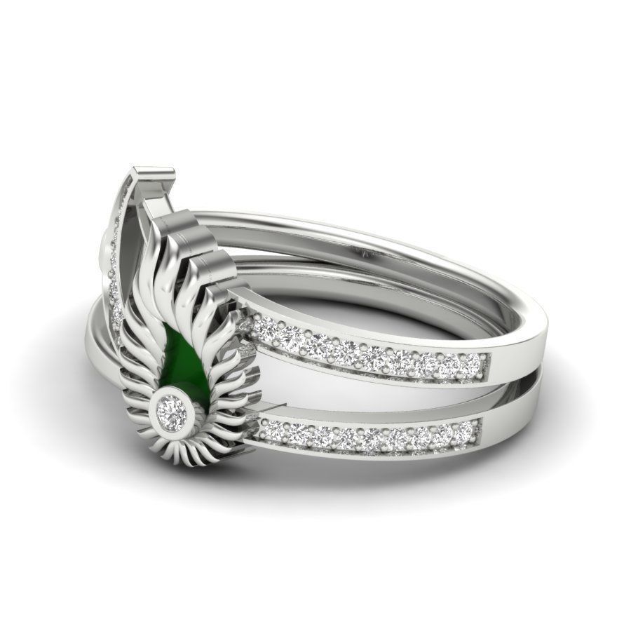 Solitaire Wedding Engagement Ring with 360 View 3D print model_10