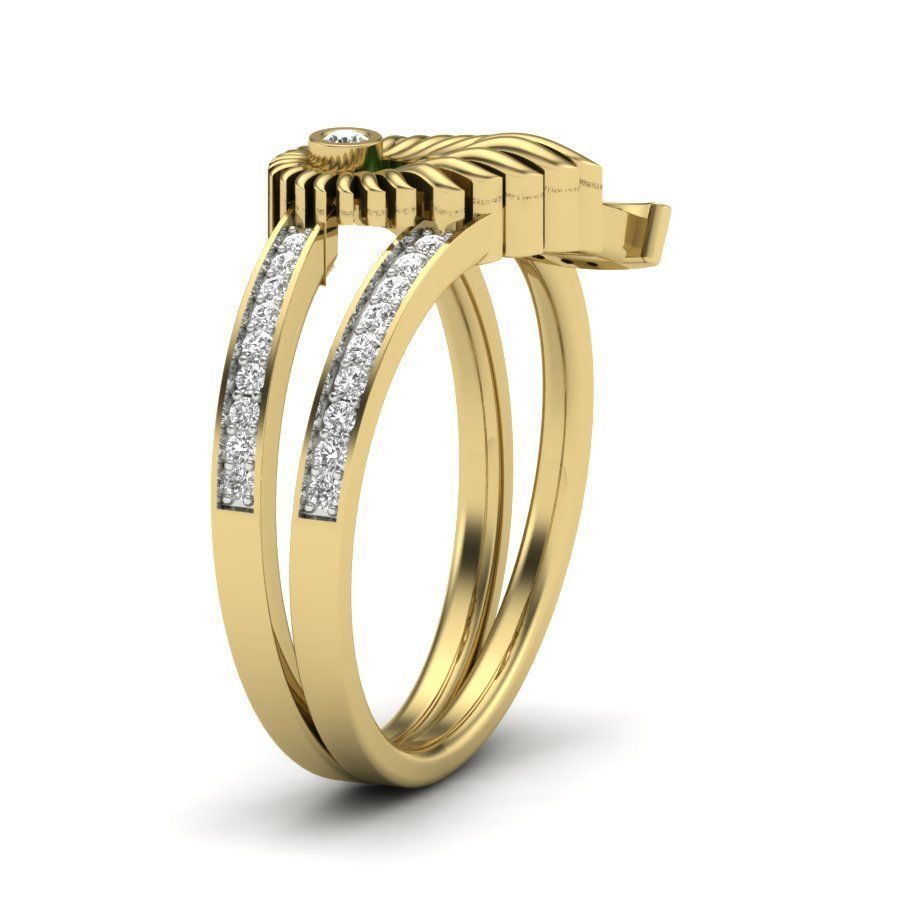 Solitaire Wedding Engagement Ring with 360 View 3D print model_3
