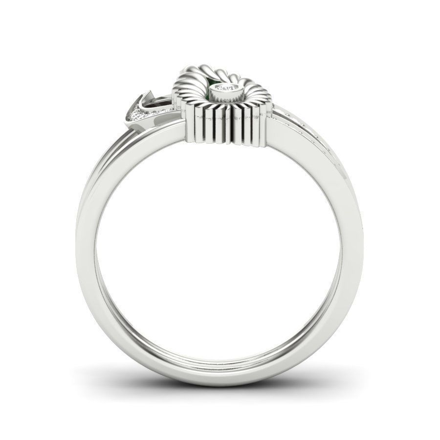 Solitaire Wedding Engagement Ring with 360 View 3D print model_8