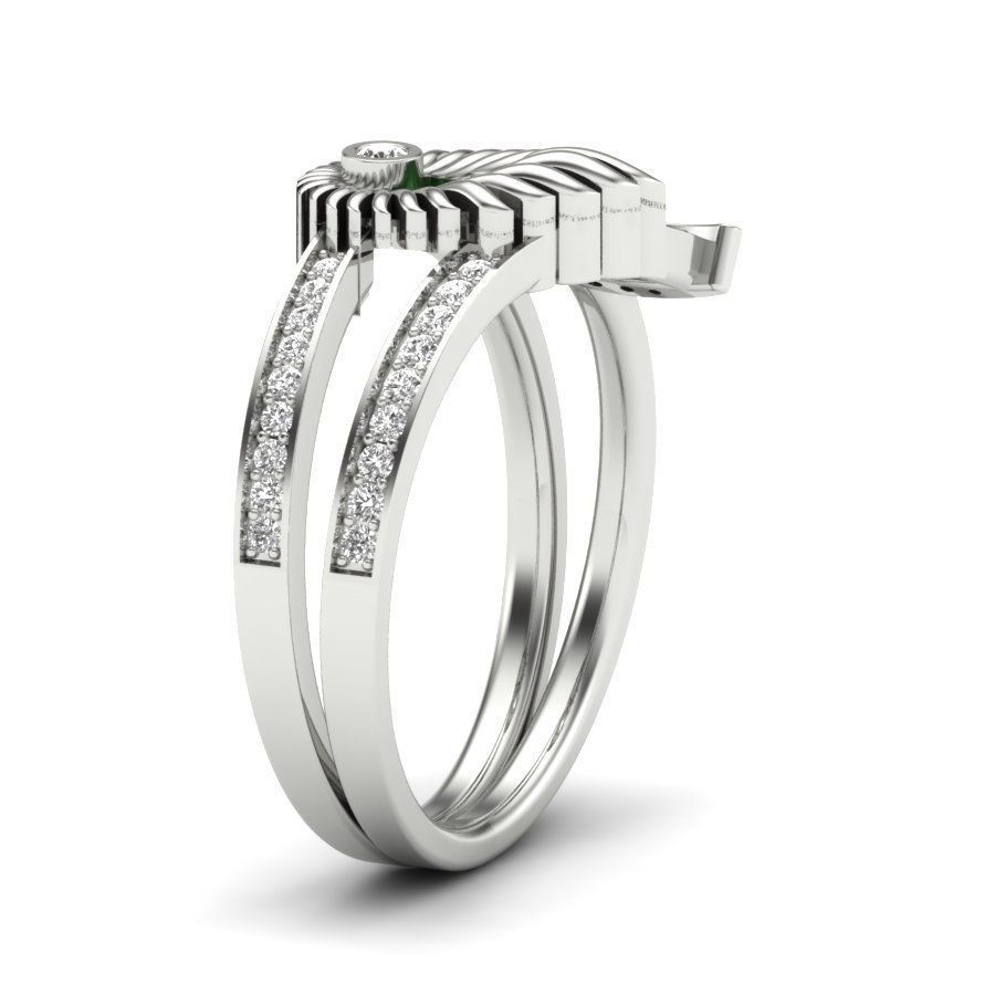 Solitaire Wedding Engagement Ring with 360 View 3D print model_9
