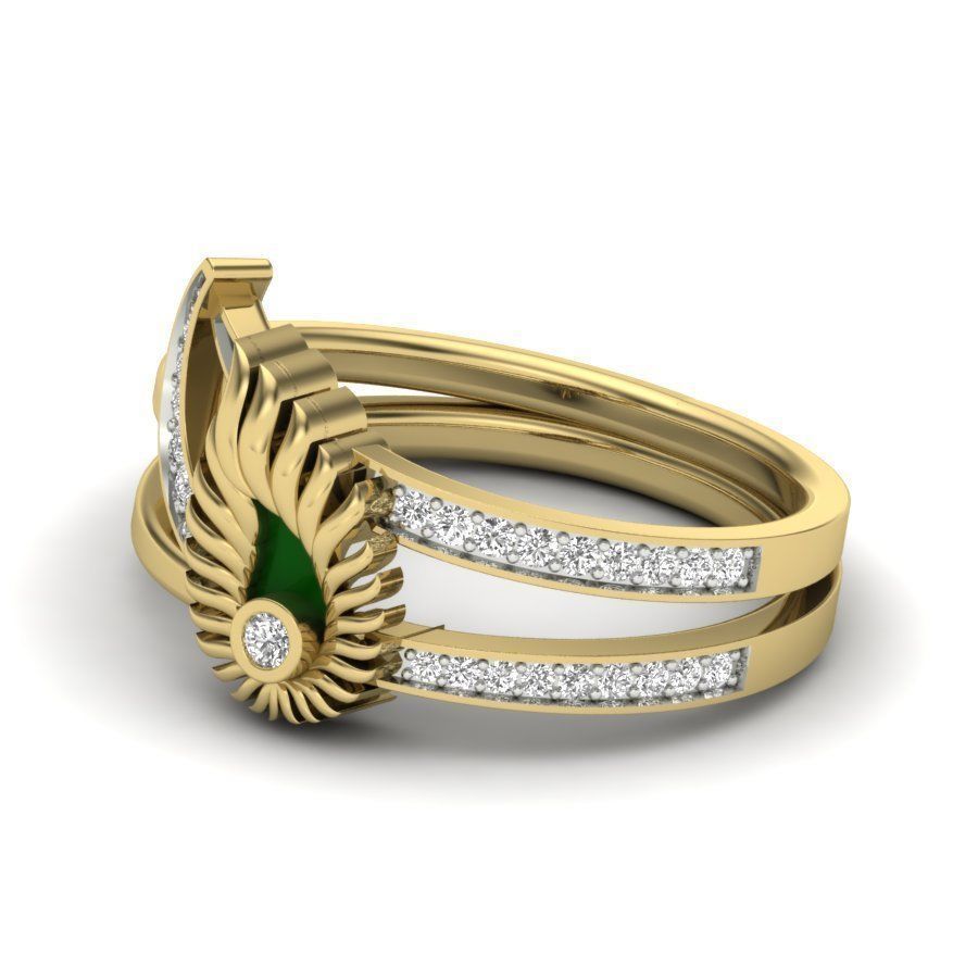 Solitaire Wedding Engagement Ring with 360 View 3D print model_4