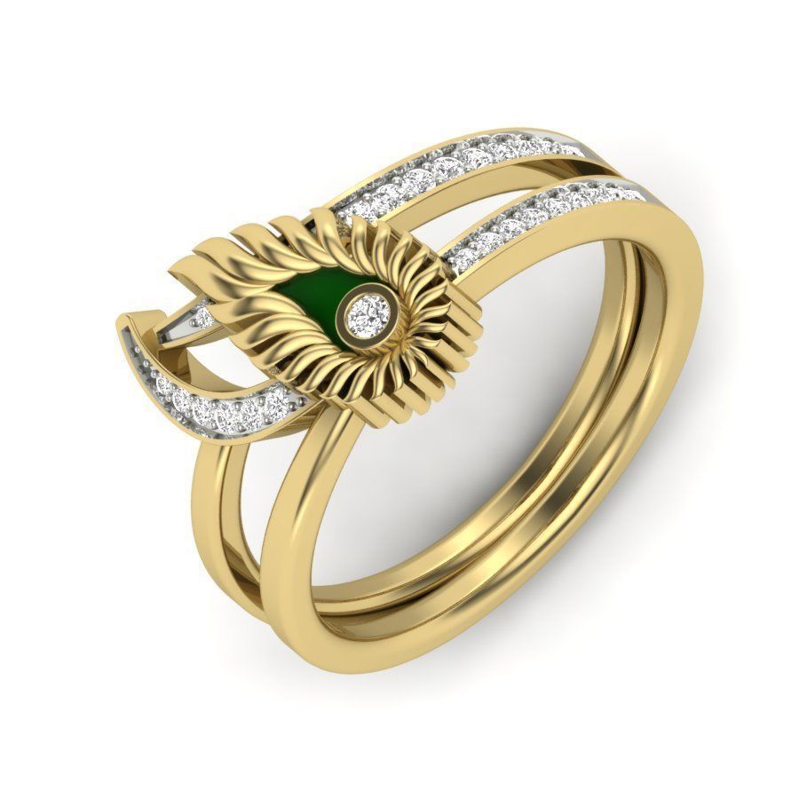 Solitaire Wedding Engagement Ring with 360 View 3D print model_1