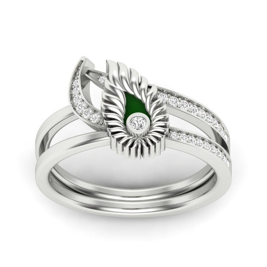 Solitaire Wedding Engagement Ring with 360 View 3D print model_7