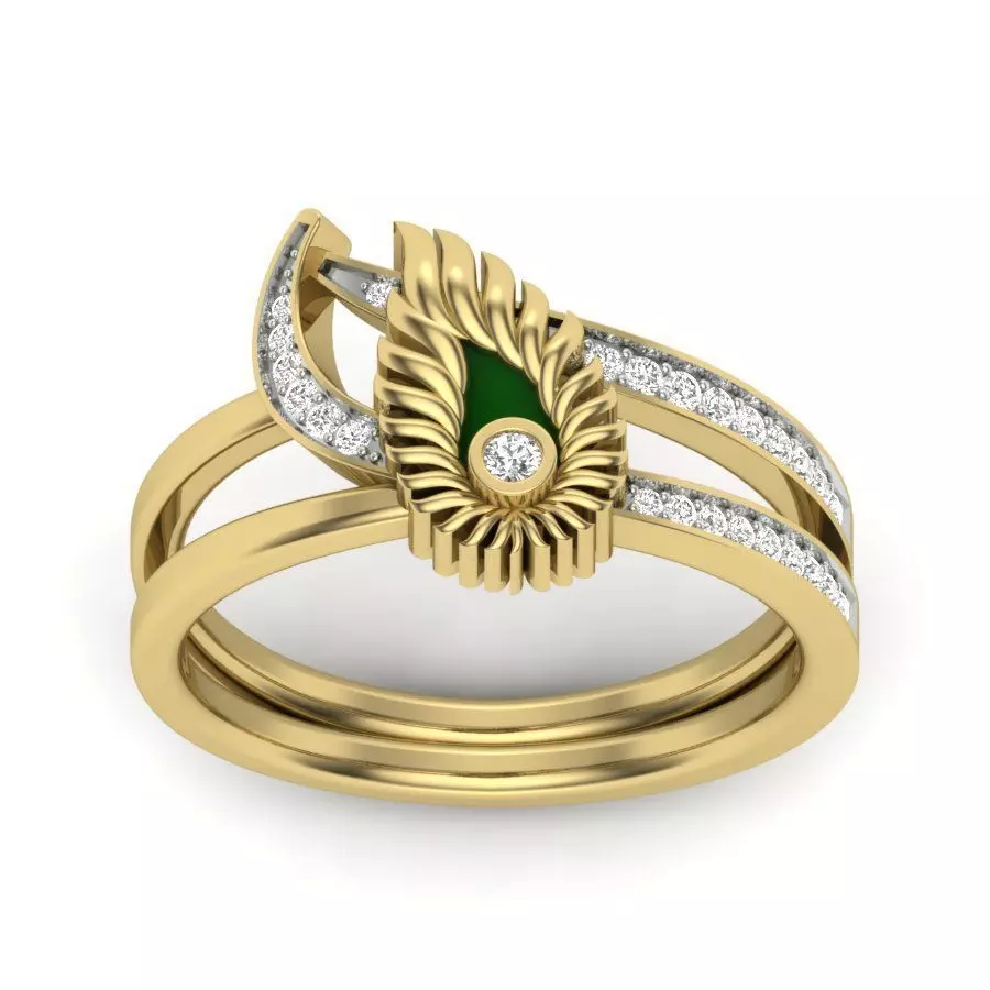 Solitaire Wedding Engagement Ring with 360 View 3D print model_0
