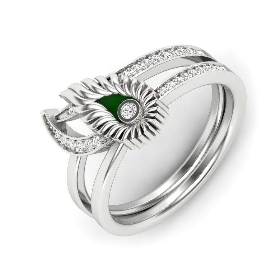 Solitaire Wedding Engagement Ring with 360 View 3D print model_6