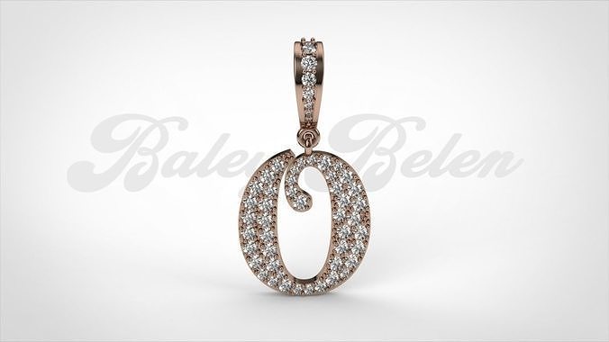 Pendant alphabet berkshire O medium  3D print model
