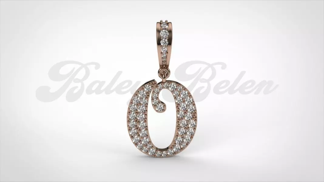 Pendant alphabet berkshire O medium  3D print model_0