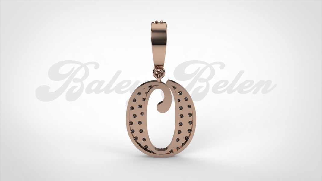 Pendant alphabet berkshire O medium  3D print model_10