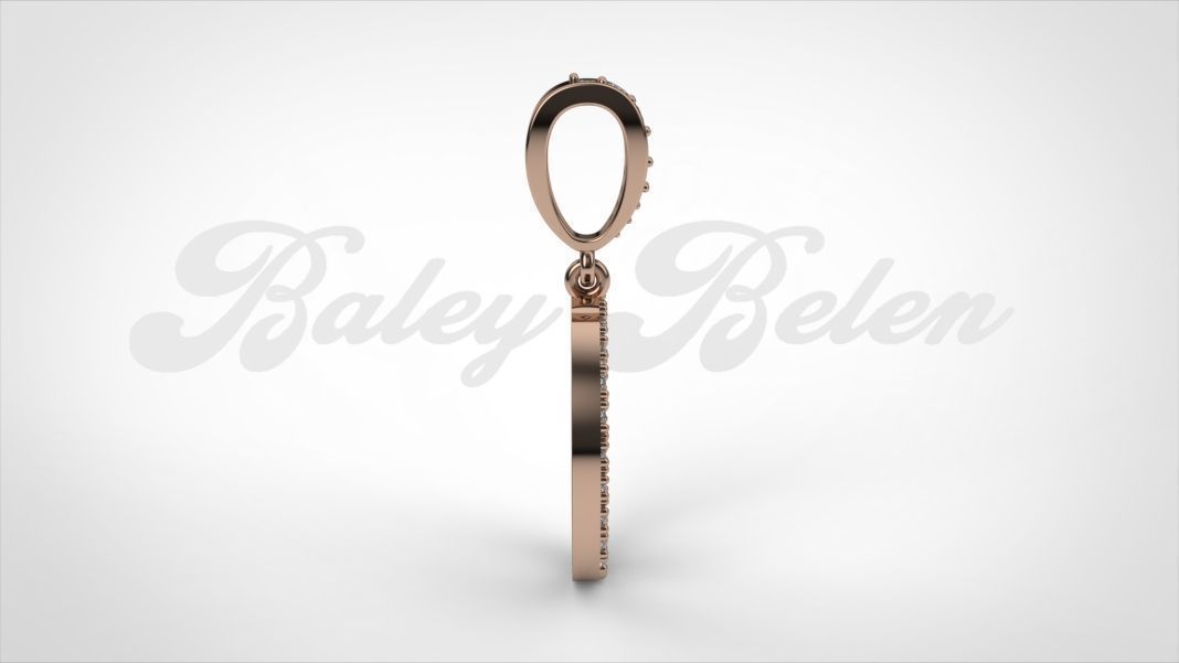 Pendant alphabet berkshire O medium  3D print model_4