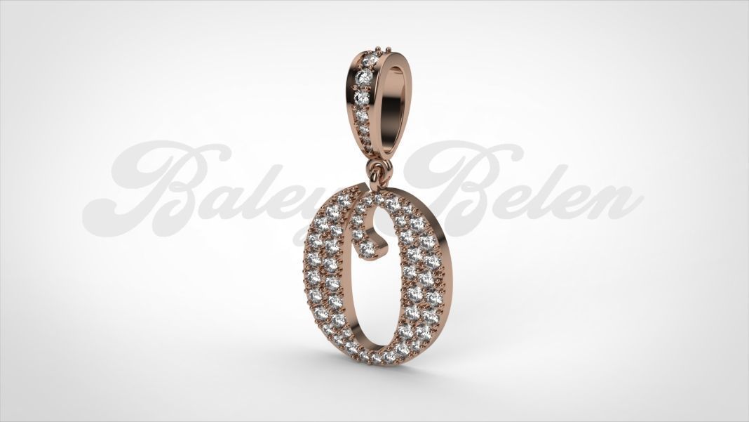 Pendant alphabet berkshire O medium  3D print model_5